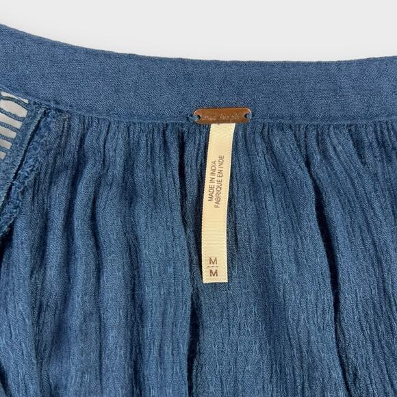 Free People Go Lightly Swing Dress in Blue Size Medium - Picture 4 of 7